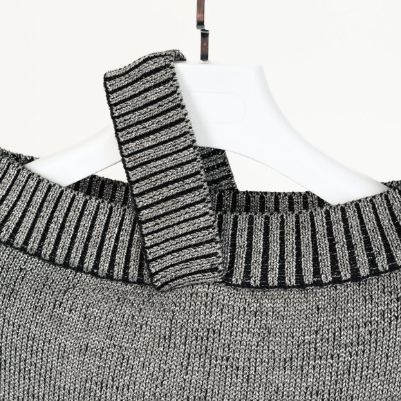 RTA Beckett Silver Metallic Off Shoulder Sweater - Picture 5 of 10